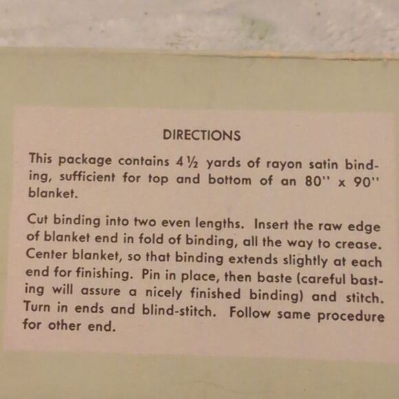60s Vintage Macy's Satin Blanket Binding NIP‎ MCM - Picture 8 of 8